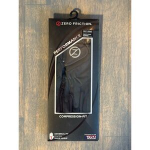Zero Friction Men's Compression Fit Golf Glove Black Right Hand One Size New